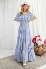 Off the Shoulder Ruffle Maxi Dress