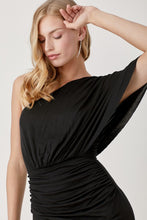 One Shoulder Drape Jersey Dress