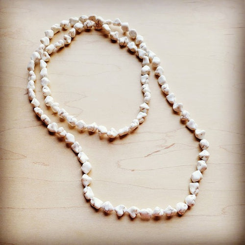 Boho Beaded Layering Necklace w/ White Turquoise