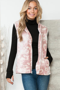 Pink Leopard Print Hoodie Vest