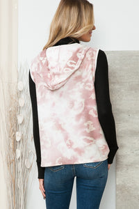 Pink Leopard Print Hoodie Vest