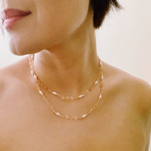 Mini Pearl Mini Star Long Chain Necklace