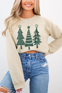 Christmas Trees Graphic Fleece Sweatshirts