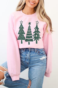 Christmas Trees Graphic Fleece Sweatshirts