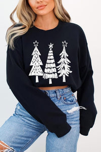 Christmas Trees Graphic Fleece Sweatshirts