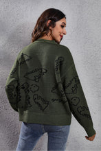 Dinosaur Pattern Round Neck Sweater