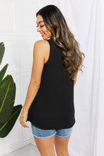 Chance of Sun Black Ribbed V-Neck Tank