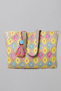 Boho Diamond Pattern Tote Shoulder Bag - Gypsy Belle