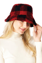 Plaid Faux Fur Bucket Hat - Gypsy Belle