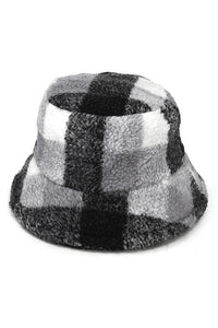 Plaid Faux Fur Bucket Hat - Gypsy Belle