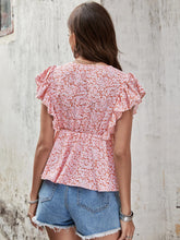 Floral Butterfly Sleeve Blouse