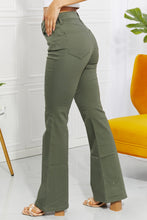 Clementine High-Rise Bootcut Jeans in Olive
