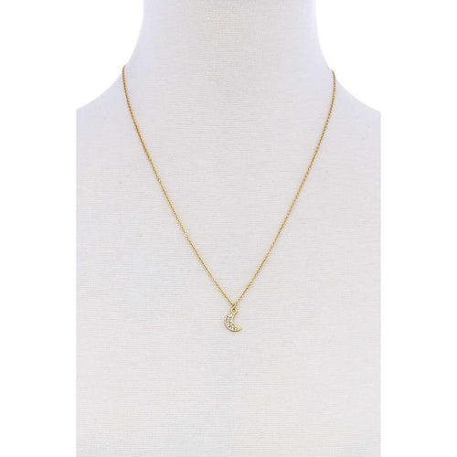 Jacqueline Crescent Moon Rhinestone Necklace - Gypsy Belle