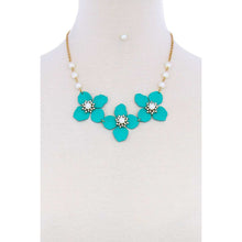 Stylish Flower And Pearl Necklace Set - Gypsy Belle