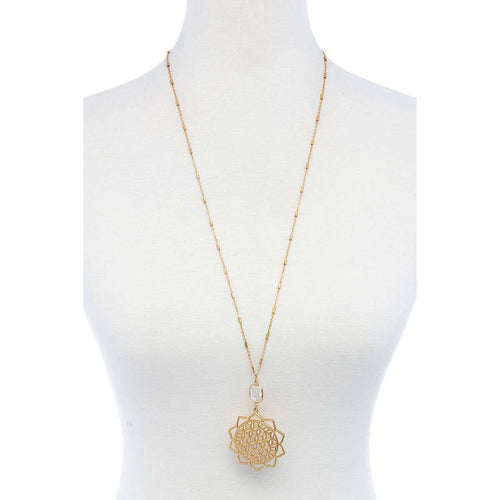 Stylish Chic Sun Flower Pendant Necklace - Gypsy Belle