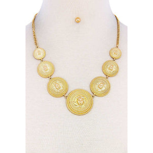Lion Head Circle Linked Necklace - Gypsy Belle