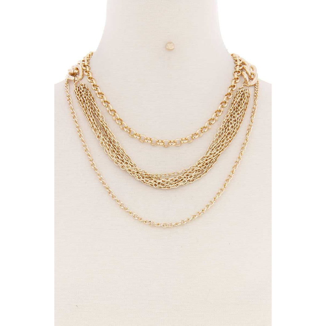 Layered Metal Multi Chain Necklace - Gypsy Belle