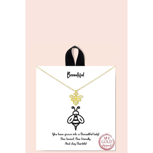 Beeautiful Pendant Dainty Message Necklace - Gypsy Belle