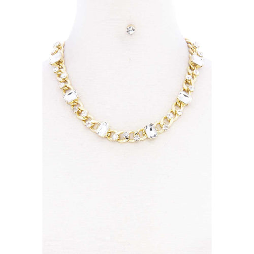 Rhinestone Cuban Link Necklace - Gypsy Belle