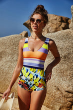 Mixed Print Thick Strap Scoop Neck One-Piece Swimsuit - Gypsy Belle