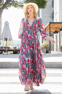 Floral Frill Maxi Dress - Gypsy Belle
