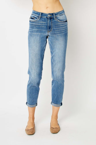 Judy Blue Full Size Cuffed Hem Slim Jeans - Gypsy Belle