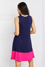 Two-Tone Sleeveless Mini Dress with Pockets